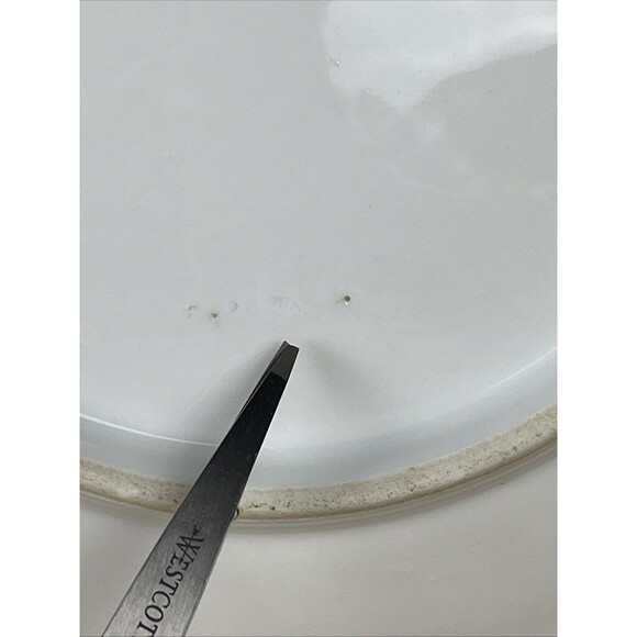 Antique Elite Works Limoges France Pink Green Floral Serving Plate Golden Hdls - Picture 8 of 15